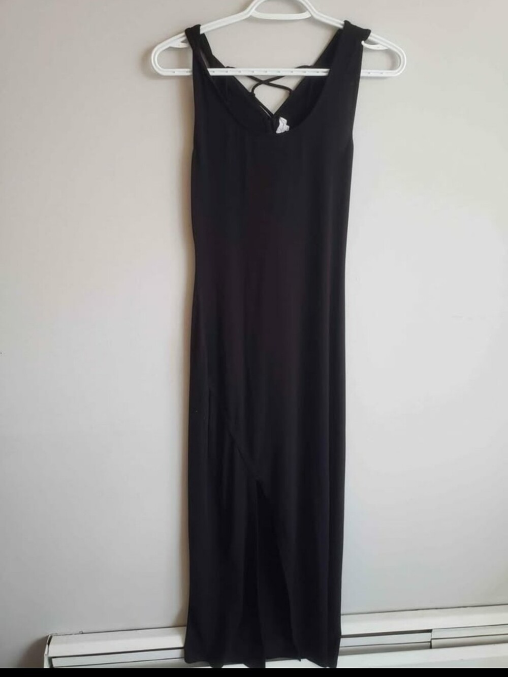 Kismet Black Maxi Dress with Crisscross Back Straps